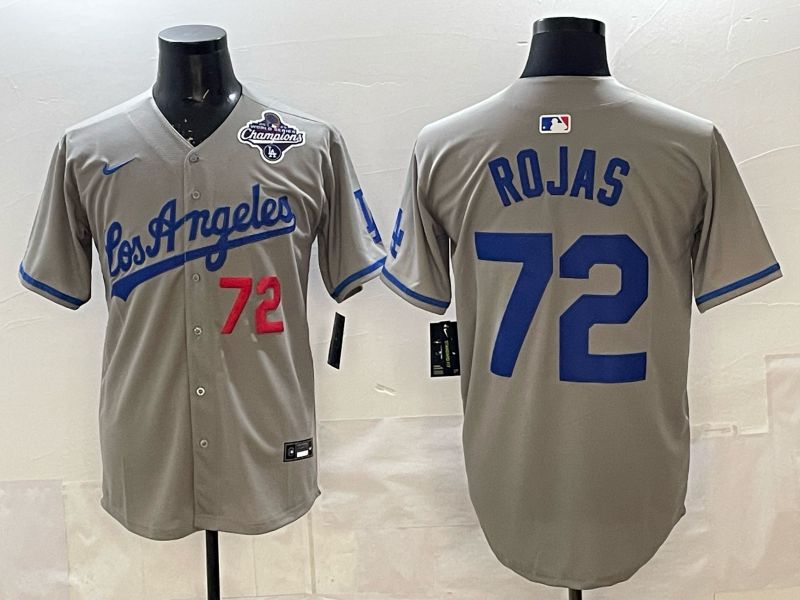 Men 2025 Los Angeles Dodgers #72 Rojas Grey Game Nike MLB Jersey style 007
